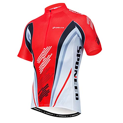Bike Jersey Mens Biking Clothes Cycle Shirt Full Zip Bicycle Jacket Tops Size XL US Red