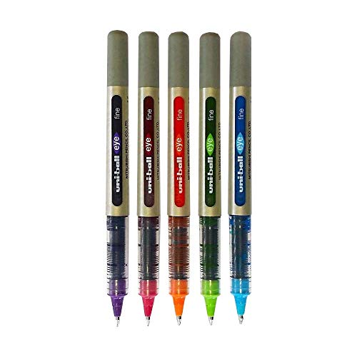Uni-Ball EYE UB-157 Fine Liquid Ink Rollerball Pen – Tropical Set – Pack of 5