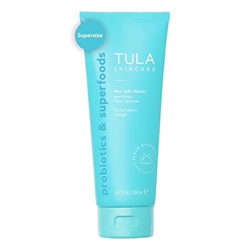 TULA Skin Care Supersize Cult Classic Purifying Face Cleanser | Gentle and Effective Face Wash, Makeup Remover, Nourishing and Hydrating | 6.7 oz.