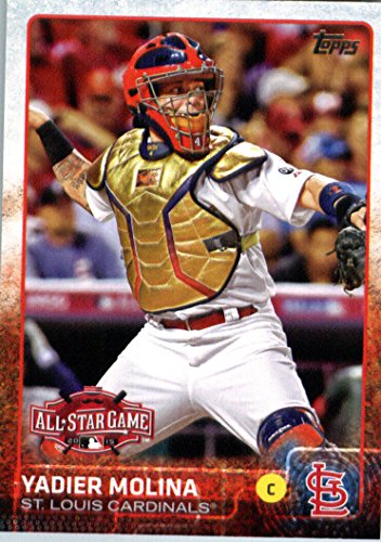 2015 Topps Update #US214 Yadier Molina Baseball Card in Protective Display Case