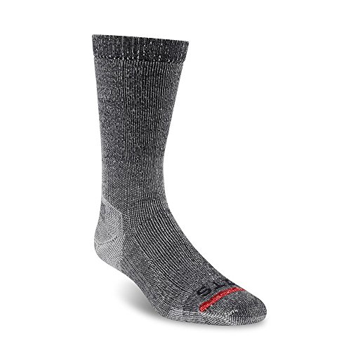FITS Light Rugged – Crew: Heavy-Duty Trail Socks for Hiking, Camping, Trails and Trekking, Camping, Fishing, Work, Navy, L