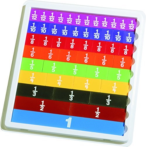 LEARNING ADVANTAGE 7660 Fraction Tiles with Tray, Grade: 2 to 6 (Pack of 51), Multi