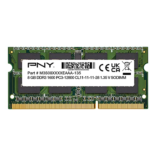 PNY Performance 8GB DDR3 1600MHz (PC3-12800) CL11 1.35V Notebook/Laptop (SODIMM) Memory – MN8GSD31600LV