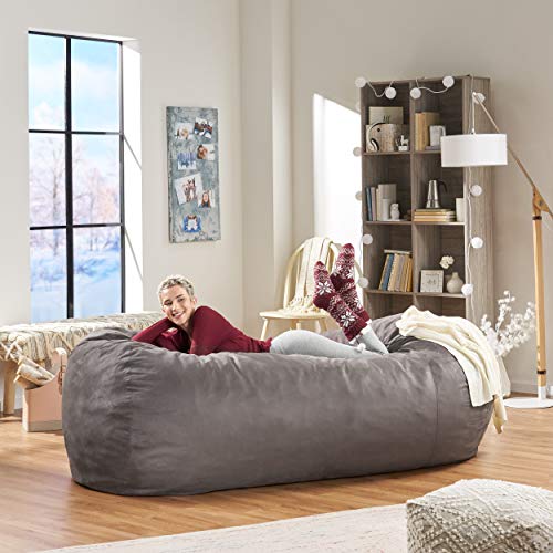 Christopher Knight Home David 7 Foot Bean Bag, 7 Ft, Charcoal | The Storepaperoomates Retail Market - Fast Affordable Shopping