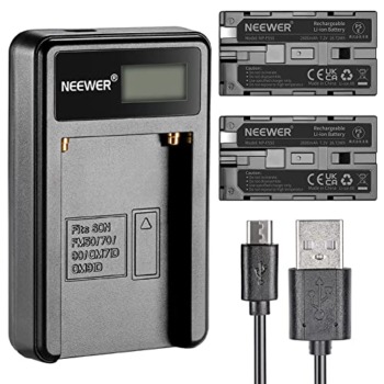 Neewer® Micro USB Battery Charger + 2-Pack 2600mAh NP-F550/570/530 Replacement Batteries for Sony HandyCams, Neewer Nanguang CN-160,CN-216,CN-126 LED Light, Polaroid On-Camera Video Lights | The Storepaperoomates Retail Market - Fast Affordable Shopping