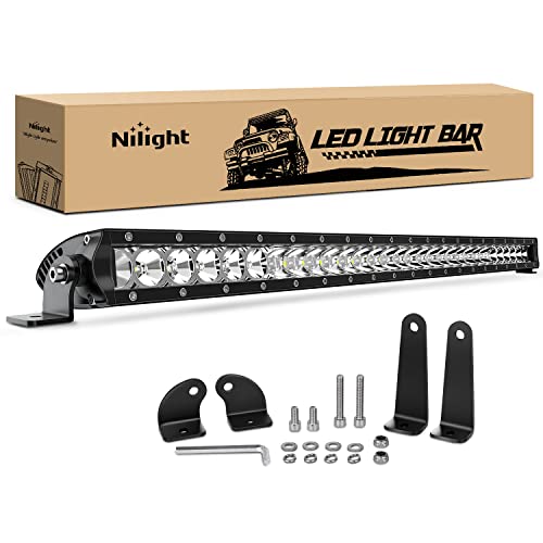Nilight – 40005C-A 31inch 150W Spot & Flood Combo Single Row 14500LM Off Road LED Fog & Driving Roof Bumper Light Bars for Jeep Ford Trucks Boat, 2 Years Warranty