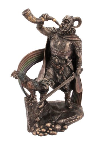 Veronese 9 1/2 Inch Norse God Heimdall Bronzed Finish Statue Pagan