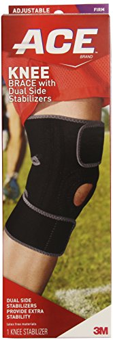 ACE Adjustable Knee Brace with Dual Side Stabilizers, Helps support weak, injured, arthritic or sore knee, One Size Fits Most