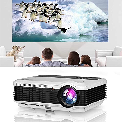 EUG LCD LED Multimedia HD Video Projector 1080P Digital Movie Gaming Projector HDMI USB AV VGA Audio for Laptop PC Smartphone DVD PS4 Xbox Wii Home Theater Outdoor Party