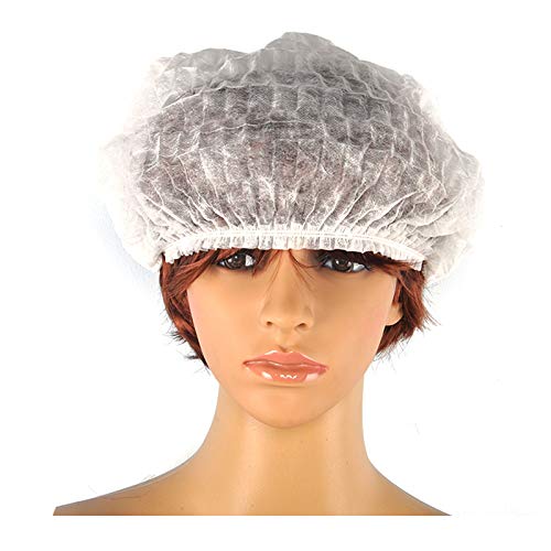 [Pack of 100] Cleaing 24 Inch White Disposable Hair Cap, Hair Net for Nurses, Cooking, Food Service, Salon
