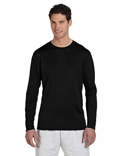 Champion mens Double Dry Long Sleeve Tee Shirt, Black, X-Large US