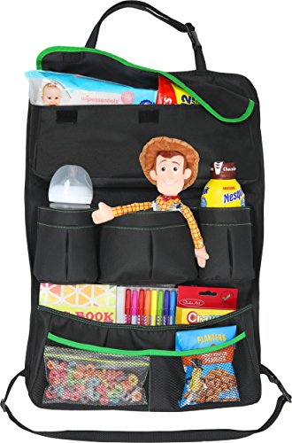 EPAuto Premium Car Backseat Organizer for Baby Travel Accessories, Kids Toy Storage, Back Seat Protector / Kick Mat