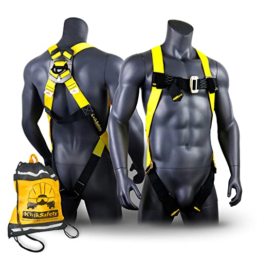 KwikSafety (Charlotte, NC TORNADO 1D Fall Protection Full Body Safety Harness | OSHA ANSI Industrial Roofing Tool Personal Protection Equipment | Construction Carpenter Scaffolding Contractor