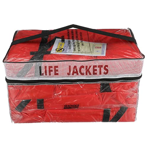 Seachoice Life Vest, Type II Personal Flotation Device, Orange, Adult, 4-Pack w/ Bag