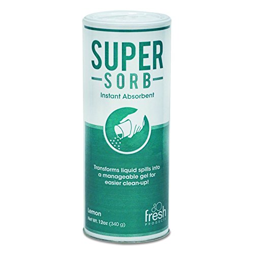 Fresh Products 614SSBX Super-Sorb Liquid Spill Absorbent, Powder, Lemon-Scent, 12 oz. Shaker Can, Box of 6 (FRS614SSBX)