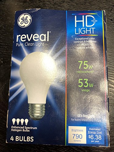 GE Soft White 53 Watt Reveal A Line Halogen Bulb 4 Pack