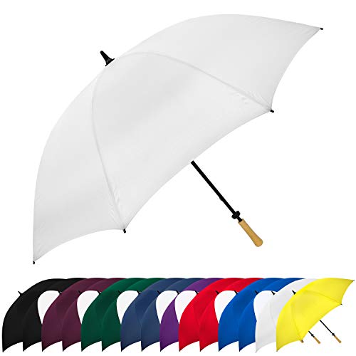 StrombergBrand Hole In One Golf Umbrella White Large Golf Umbrella For Men And Women, Golf Umbrellas For Rain – 2 Person Umbrella Windproof, Golf Umbrella With Compact Closed Design