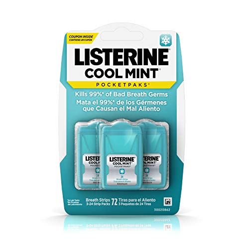 Listerine Pocketpaks Breath Strips, Cool Mint, 72 Count