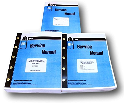 INTERNATIONAL 786, 886, 986, 1086, 1486, 1586, HYDRO 186 TRACTORS SERVICE REPAIR SHOP MANUAL 3 VOLUMES