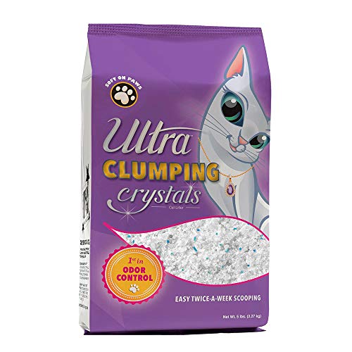 Ultra Pet Clumping Crystal Cat Litter, White Crystals with Multicolor Crystals, 5 Lbs