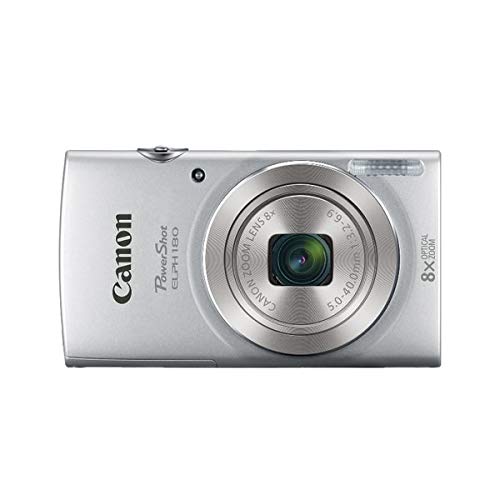 Canon PowerShot ELPH 180 Digital Camera w/Image Stabilization and Smart AUTO Mode (Silver), 0.90in. x 3.70in. x 2.10in. – 1093C001