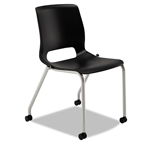 HON Mg101on Motivate Seating 4-Leg Stacking Chair, Onyx/Platinum, 2/Carton