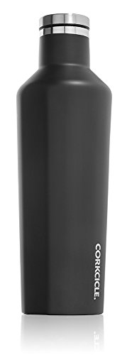 Corkcicle Canteen – Water Bottle and Thermos – Keeps Beverages Cold for Over 25, Hot for Over 12 Hours – Triple Insulated with Shatterproof Stainless Steel Construction – Matte Black – 16 oz.