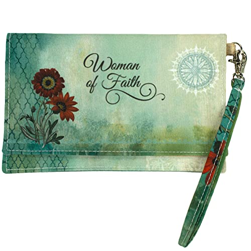 Woman of Faith Wristlet Wallet, Birthday, Christmas, and Mother’s Day Gift for Women, 7-inches by 4.5-inches, by Abbey & CA Gift