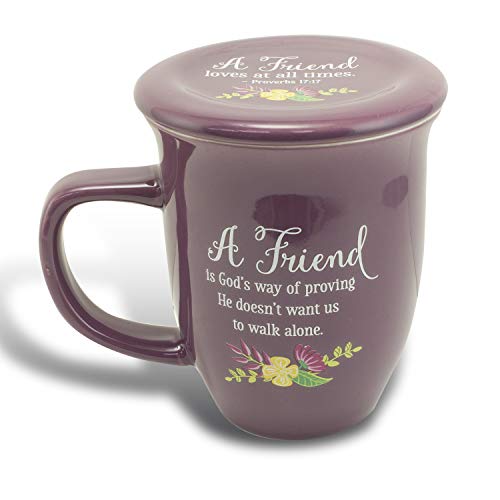 Cathedral Art Abbey Gift (Abbey & CA Gift) 14oz Purple Floral Friend Mug with Matching Coaster