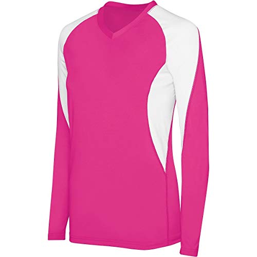 High Five Ladies Long Sleeve Court Jersey S Raspberry/White