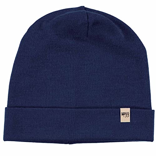 Ridge Cuff Beanie – 100% Merino Wool – Warm Winter Hat – Navy