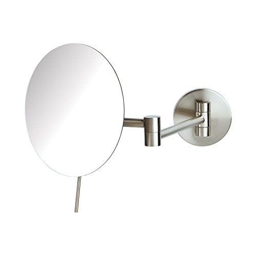 Jerdon JRT685N 7.75″ Slim Line Wall Mount 5x Magnification Mirror With Tilt adjustment, Nickel