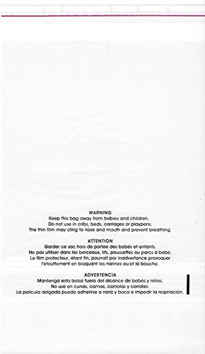ULINE S-1931 Resealable Suffocation Warning Bag for Shirts and Toys with Trilingual Printed Warning (1.5 Mil, 11 x 14 Inches, 100 Count)