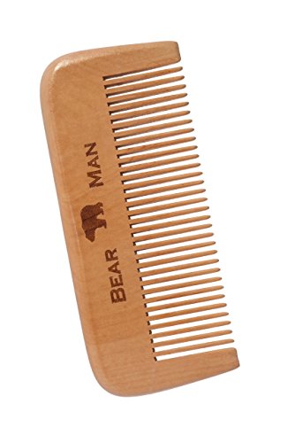 Beard and Mustache Comb – Natural Wood Beard Maintenance Kit for Men’s Hair Anti-Static Traditional Barber Style