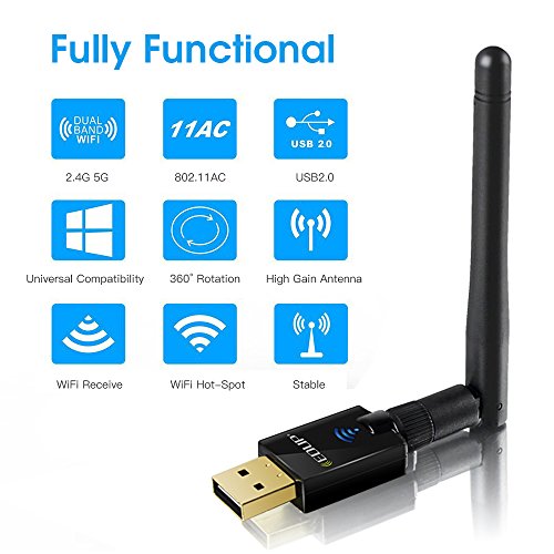 USB Wifi Adapter for PC, EDUP AC600M USB Wi-fi Dongle 802.11ac Wireless Network Adapter with Dual Band 2.4GHz/5Ghz High Gain Antenna for Desktop Laptop support Windows XP/Vista/7/8.1/10 Mac 10.7-10.15 | The Storepaperoomates Retail Market - Fast Affordable Shopping