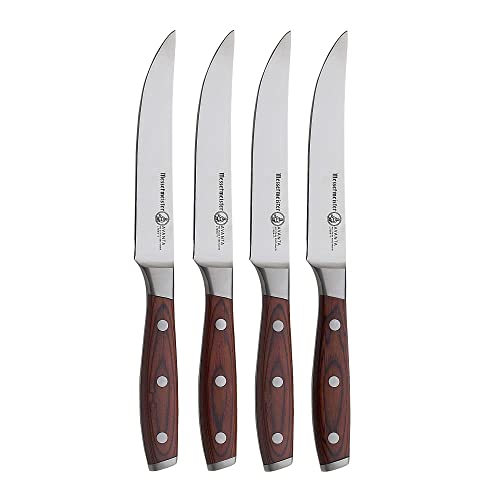 Messermeister Avanta 5” Fine Edge Steak Knife Set – German X50 Stainless Steel – Rust Resistant & Easy to Maintain – Includes 4 Steak Knives