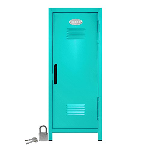 Mini Locker with Lock and Key Teal -10.75″ Tall x 4.125″ x 4.125″