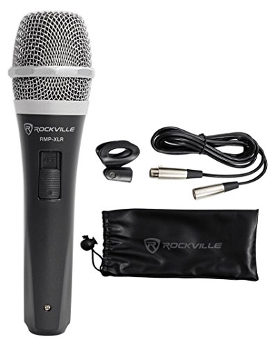 Rockville RMP-XLR Dynamic Cardioid Professional Microphone W/ Cable + Clip, Black