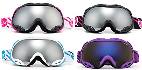 Cloud 9 – Women Snow Ski Goggles Japan Air Adult Anti-Fog Double Dual Lens UV Protection Wide Angle Mirrored Lens Snowboarding Ski Goggles in Blue/White (1 Pair Only, Choose Your Color)