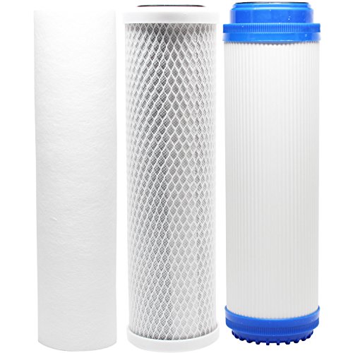 4-Pack Replacement Filter Kit Compatible with Everpure CGS-12 EV910012 RO System – Includes Carbon Block Filter, PP Sediment Filter & GAC Filter – Denali Pure Brand