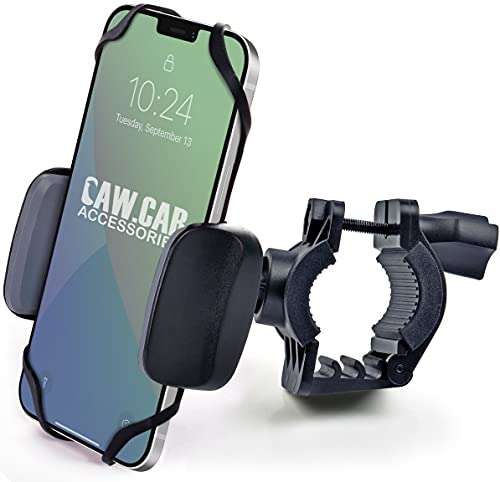 Bike & Motorcycle Phone Mount – for iPhone 14 Pro (13, 12, SE, Plus/Max), Galaxy s22 or Any Cell Phone – Universal Handlebar Holder for ATV, Bicycle & Motorbike. +100 to Safeness & Comfort
