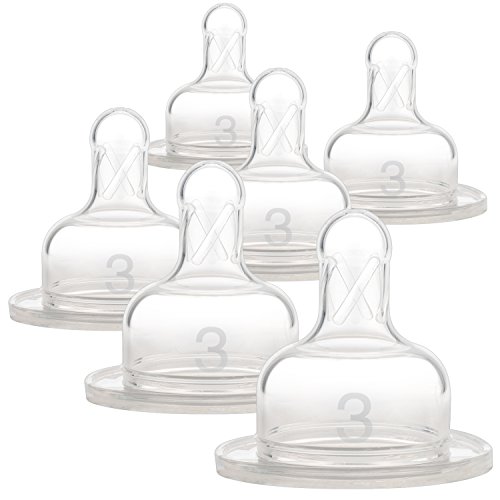 Dr. Brown’s Original Wide-Neck Nipple, Level 3, Clear, 6 Count