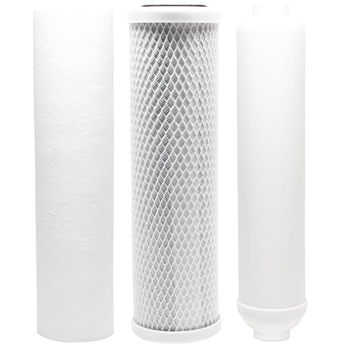 3-Pack Replacement Filter Kit Compatible with Watts RO-TFM-4SV RO System – Includes Carbon Block Filter, PP Sediment Filter & Inline Filter Cartridge – Denali Pure Brand