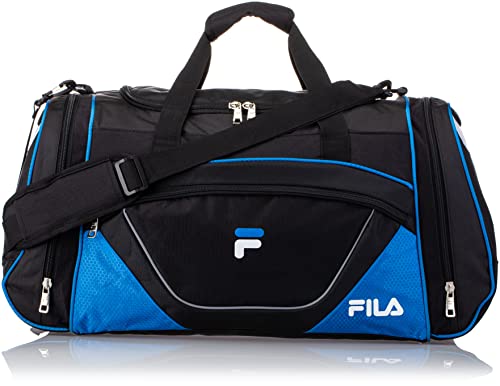 Fila Acer Large Sport Duffel Bag, Black/Blue, One Size