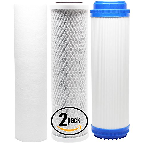 2-Pack Replacement Filter Kit Compatible with DuPont WFPF13003B RO System – Includes Carbon Block Filter, PP Sediment Filter & GAC Filter – Denali Pure Brand