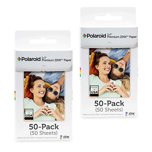 Polaroid 2×3 inch Premium Zink Photo Paper (100 Sheets) Compatible with Polaroid Snap, Snap Touch and Zip.