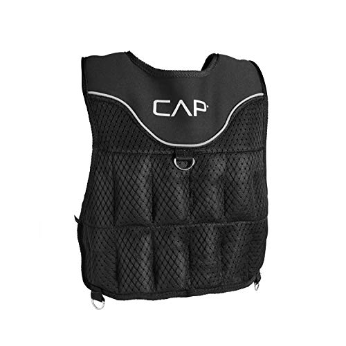 CAP Barbell (HHWV-CB020C) Adjustable Weighted Vest, 20-Pound,20 Pound, Black