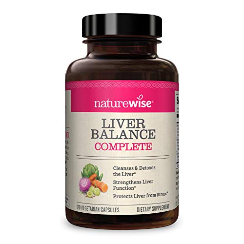 NatureWise Liver Detox Cleanse Supplement (60 servings) Triple Repair Formula with Milk Thistle, Turmeric, Reishi & Kudzu to Encourage Toxin Removal & Support Normal Function (120 Veg Capsules)