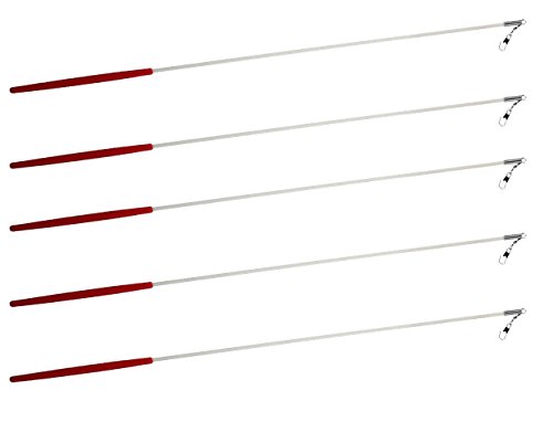 Kats’N Us 5 Gymnastic Batons Ribbon Sticks 19 Inch White Rod Red Handle – No Ribbons