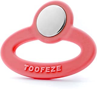 Toofeze Ice Cold Baby Teether Toy – Fast Pain Relief – All Natural Silicone and Stainless – Ages 3 mos+ (Coral Pink)